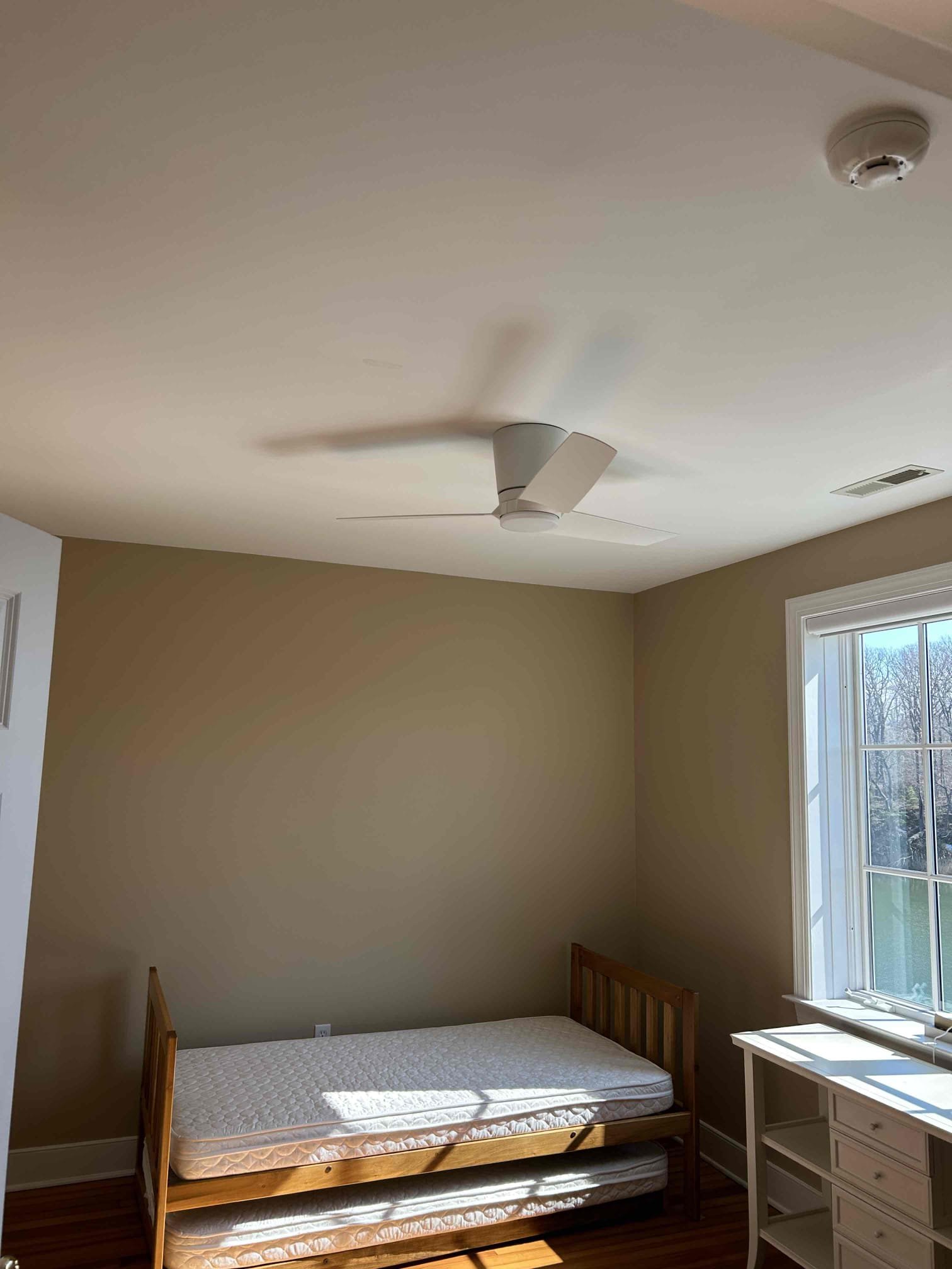 Replace 3 customer supplied ceiling fans
Replace 3 wall controls.