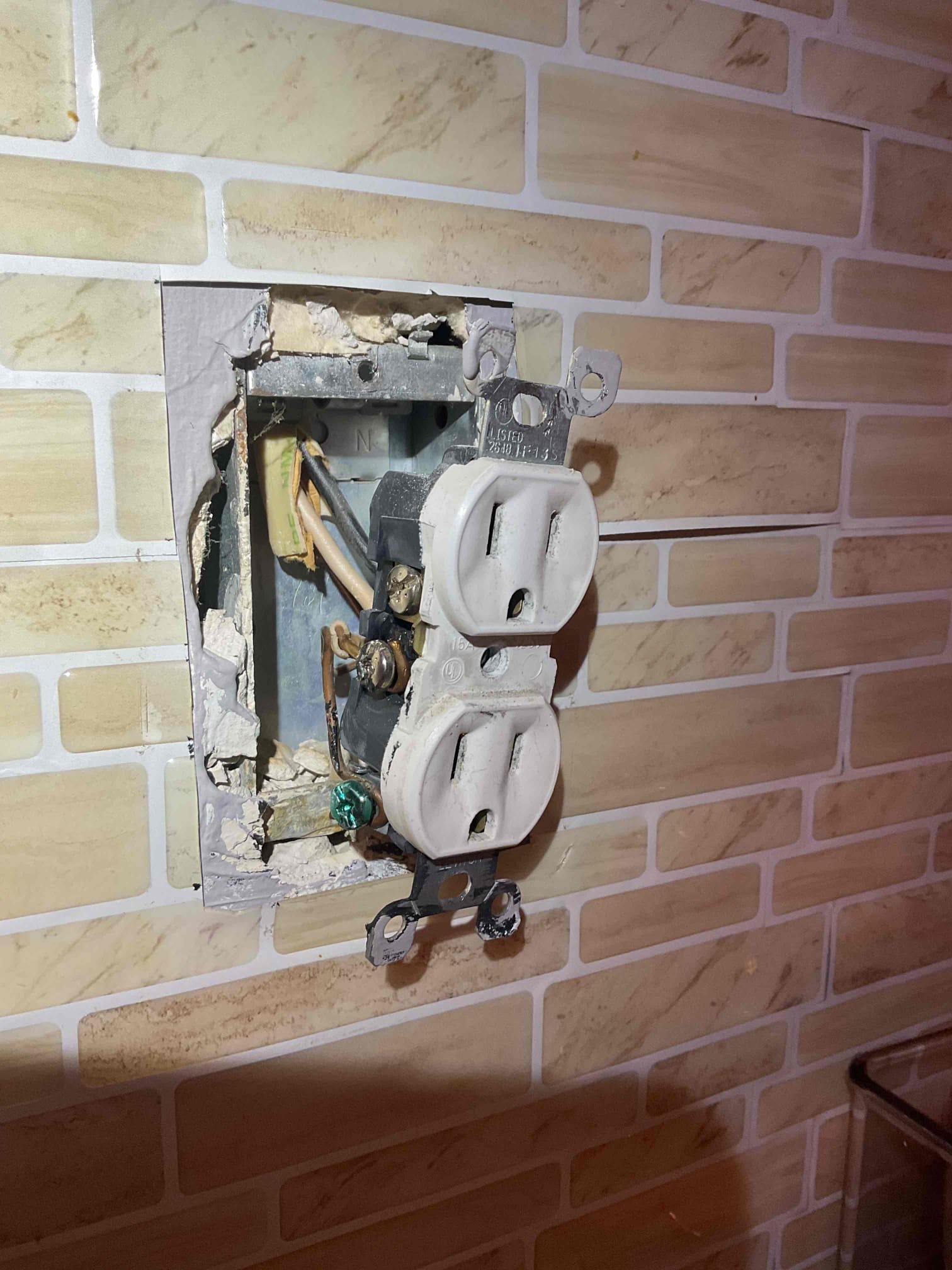 For today’s visit, we were called out to look at a few different issues throughout the home involving damaged receptacles/power loss. When we arrived, we started at the kitchen where the homeowner informed us that the toaster/toaster over & kettle they have plugged into the kitchen circuit were tripping the GFCI’s on the counter. I opened up the devices on the kitchen circuit(s) and found loose/backstabbed connections. As I continued my assessment, we continued to the downstairs bedroom, which had two damaged receptacles (devices falling apart) as well as more backstabbed connections throughout the circuit. The closet light in said bedroom was intermittently flickering, I found the cause to be the receptacle to the left of the closet intermittently losing connection and causing power interruption to the closet light fixture. There is also a loose receptacle in the upstairs bedroom that needs to be replaced that the homeowner made me aware of as well. 

Overall, the home should have a w