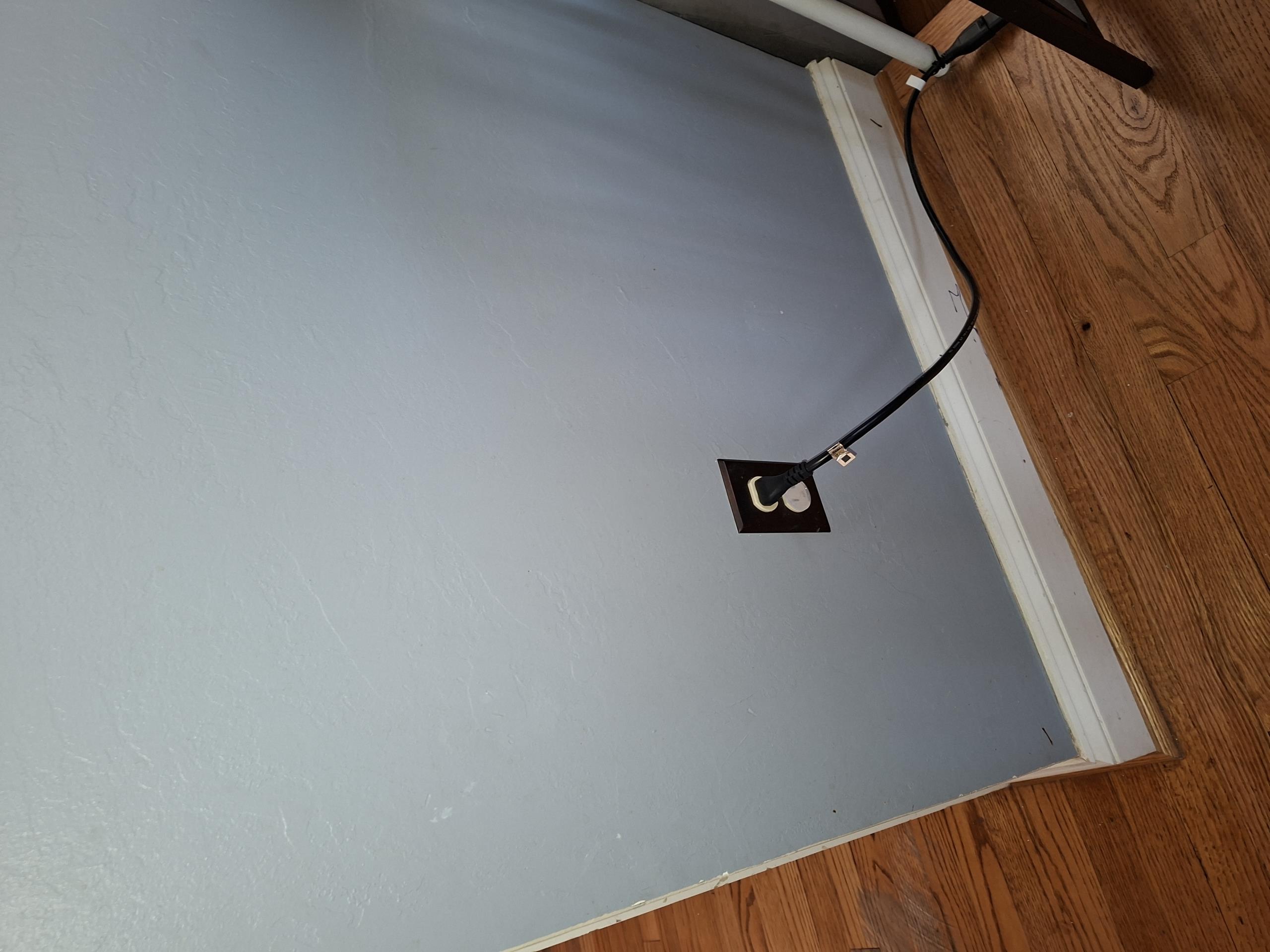 Redevice accessible devices on circuit 32, the original circuit experiencing the power loss due to a burnt up outlet. Redevice circuit 22, the other kitchen circuit, to prevent future power loss  Add GFCI protection for safety. Replace inaccessible outlet but cutting out part of shelving. 

Called out today to investigate a circuit that was not working. When I arrived, customer showed me to the kitchen, informing me that the circuit had stopped working when a coffee maker was plugged in, and that sparks had shot out of the outlet. This caused the fridge and other kitchen outlets to stop working, as well as plugs in the adjacent play room. I used my plug tester in the sparking device, and saw that it was intermittently working. I opened the receptacle up and saw burning and scorching on the terminals of the device. Due to this, I also gave a solution to rejuvenate the other kitchen circuit, as a preventative measure to stop a similar power loss issue in the future from occurring. One of