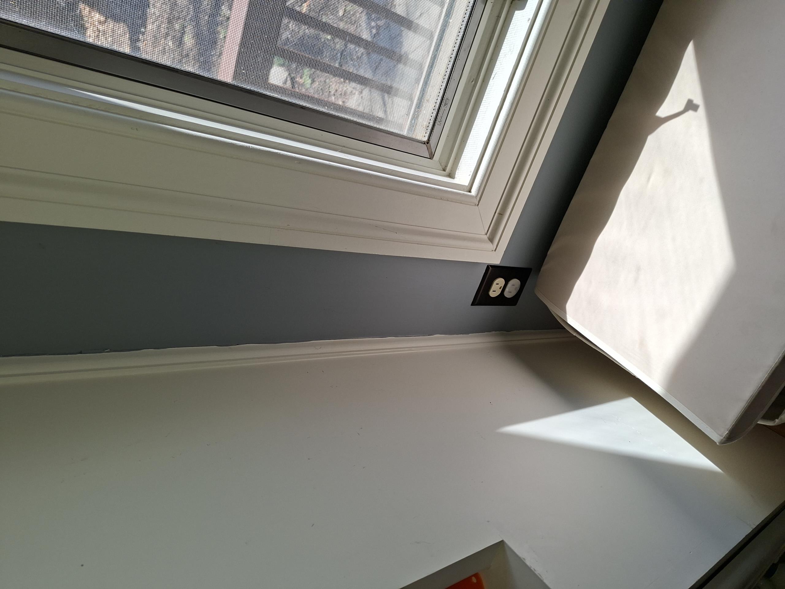 Redevice accessible devices on circuit 32, the original circuit experiencing the power loss due to a burnt up outlet. Redevice circuit 22, the other kitchen circuit, to prevent future power loss  Add GFCI protection for safety. Replace inaccessible outlet but cutting out part of shelving. 

Called out today to investigate a circuit that was not working. When I arrived, customer showed me to the kitchen, informing me that the circuit had stopped working when a coffee maker was plugged in, and that sparks had shot out of the outlet. This caused the fridge and other kitchen outlets to stop working, as well as plugs in the adjacent play room. I used my plug tester in the sparking device, and saw that it was intermittently working. I opened the receptacle up and saw burning and scorching on the terminals of the device. Due to this, I also gave a solution to rejuvenate the other kitchen circuit, as a preventative measure to stop a similar power loss issue in the future from occurring. One of