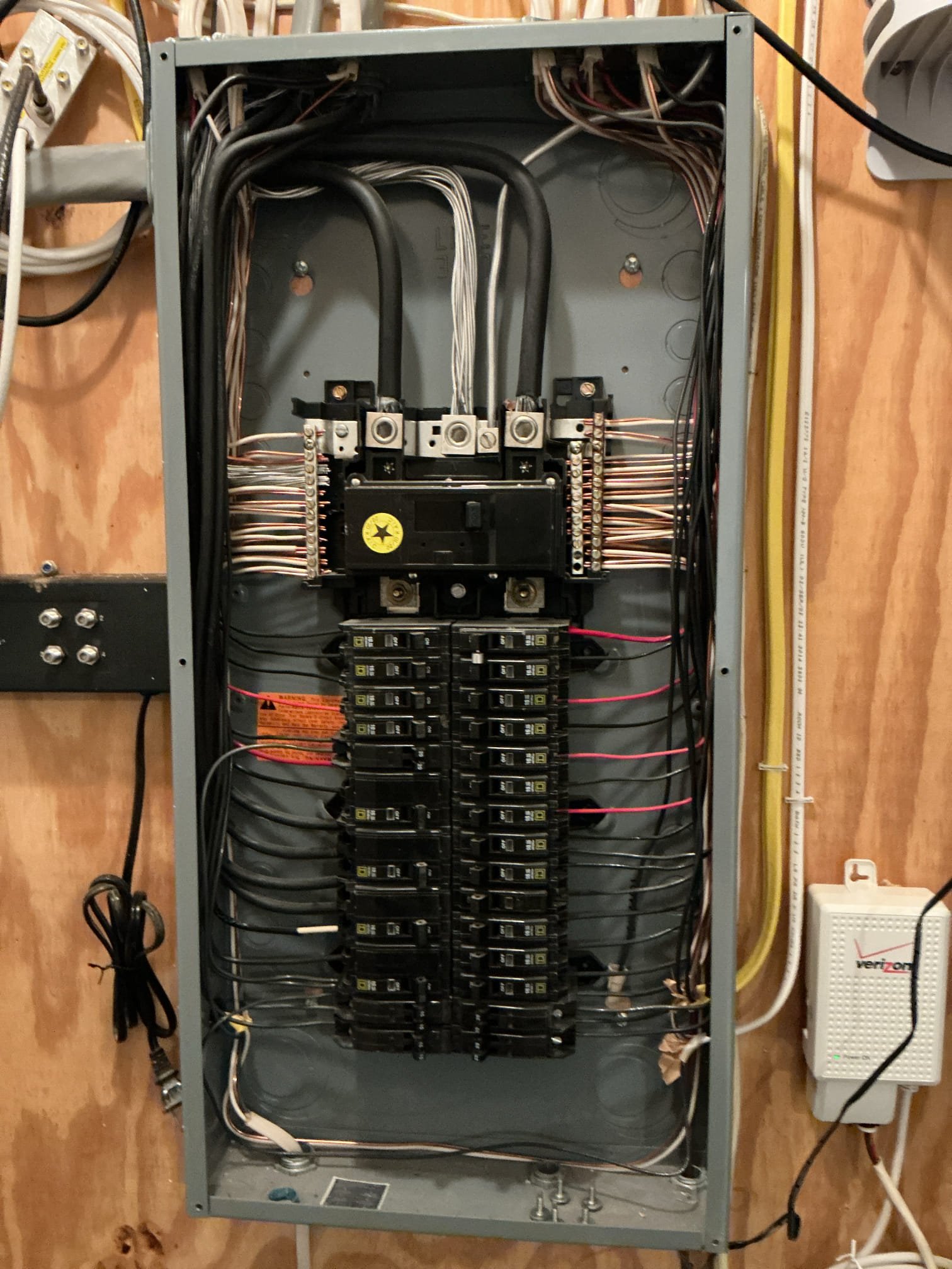 Installation of new devices throughout the garage circuit. This includes two outlets located in the garage, one outlet located in the basement utility, and one exterior. We will replace with proper GFCI where needed and the exterior will be replaced with a new WR cover and outlet. Installation of new two pole breakers to eliminate the shared neutral circuits. Shared neutrals are illegal and unsafe due to risk of over heating and shock hazard. 