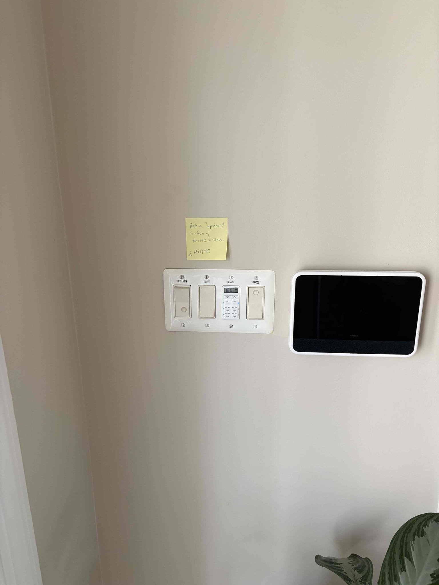 - Removal of 3 timers and replacements of new ones
- Blank of upstairs switch
- Replacement of switch on first floor
- Removal and replacements of upstairs fan
- Installation of 2 Vortex Whole Home Surge Protectors, 1 in each panel