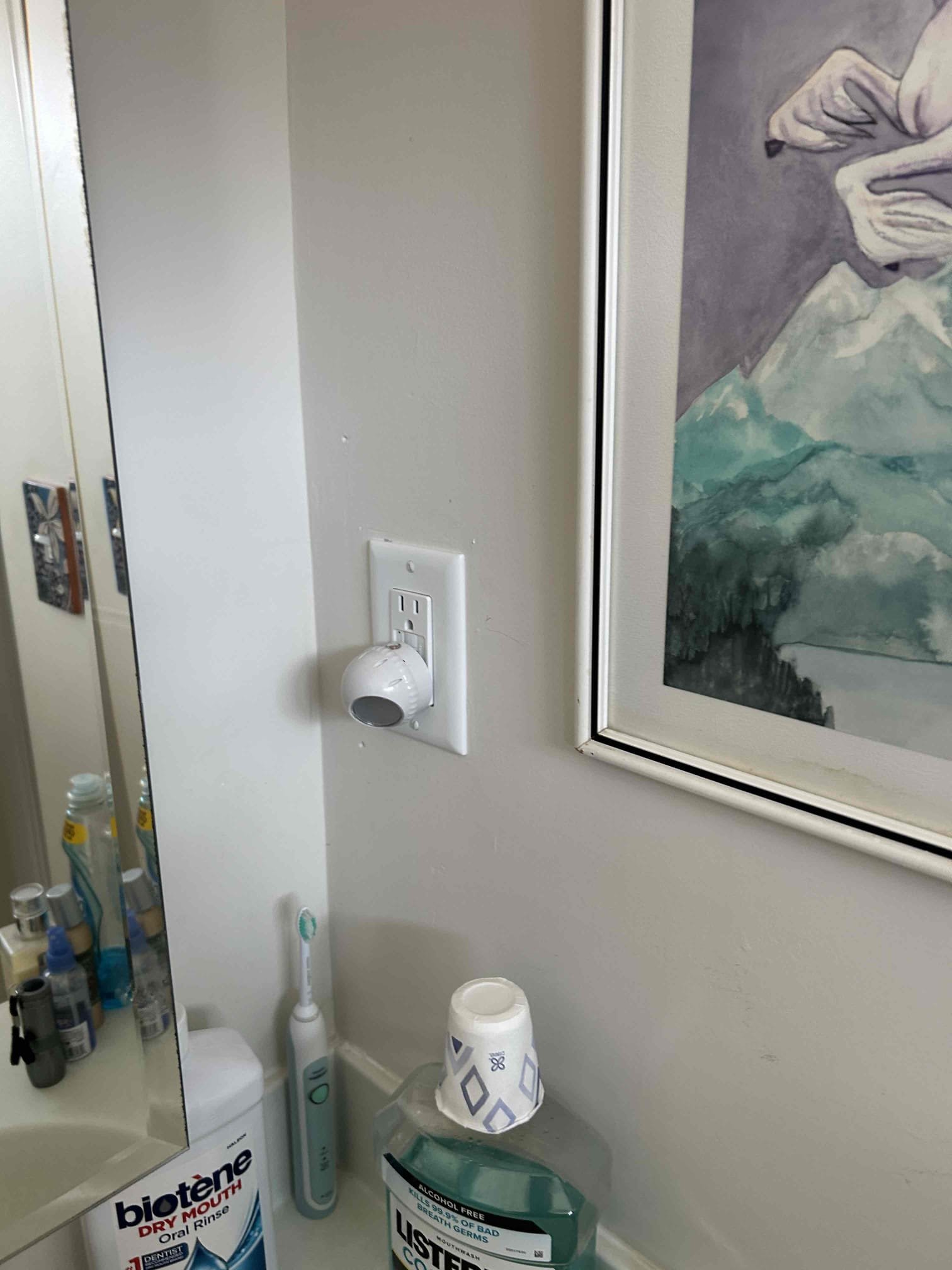 Replaced two GFCI receptacles in the master bath.
Today we replaced the GFCI in the primary bathroom and wired properly so that they don’t nuisance trip each other. We will be returning once the new bathroom exhaust fan motors come in.
Replace bathroom exhaust fan motors

(03/30) 
Today we returned to install the two new exhaust fan motors, fo4 the master bathroom and hall bath. Both fans are working well now. 