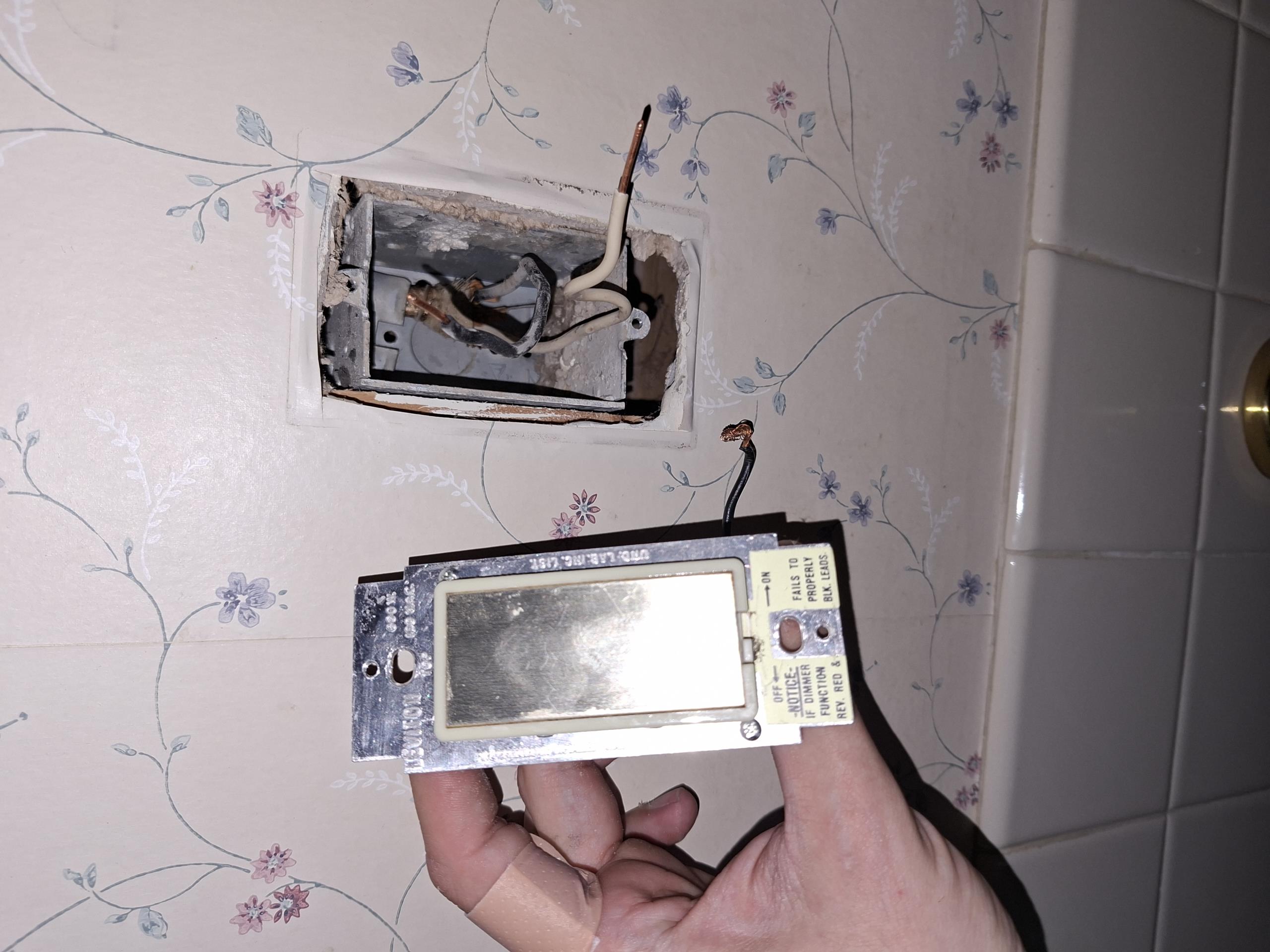 Replace dimmer in bathroom and 4 switches by the front door and upstairs hallway.

Called out today to investigate a bathroom light that was flickering. When I arrived, I was directed to the bathroom upstairs. I turned on the light and saw that it was flickering. I then removed the dimmer, and bypassed it, and the light did not continue to flicker. This told me the dimmer was at fault. The customer also told me that the light in the hallway had an issue. This light is controlled by two three-way switches. I was able to turn the light on at one switch, but not the other. This told me one of the switches was faulty. Due to the age of the devices, I recommended replacement of the 3 switches by the front door, one in the hallway, and the bathroom dimmer. Customer agreed to work. 

Completed work and switches worked as they were supposed to, with no flickering present.