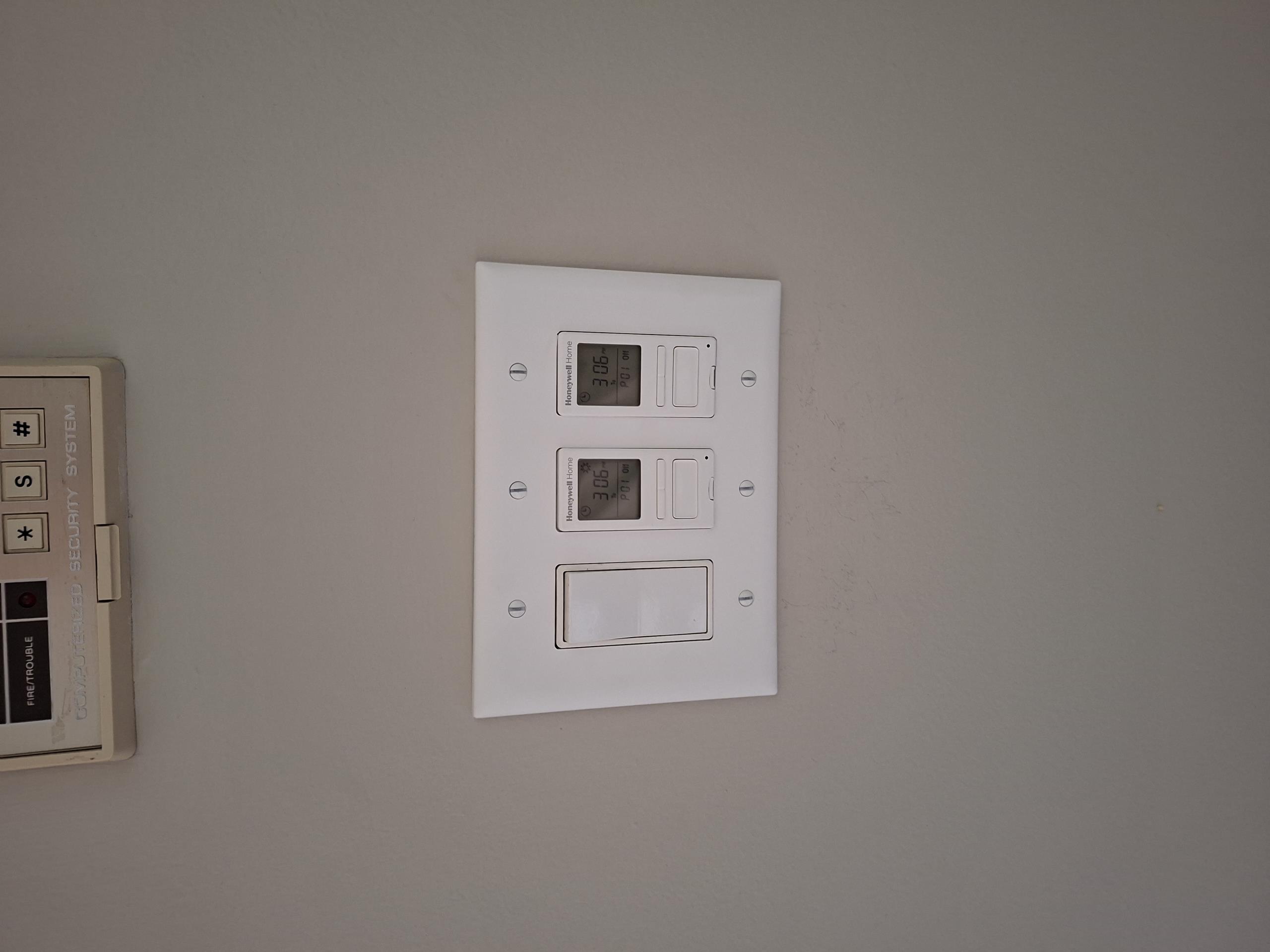 Replace three customer supplied timers and a backstabbed switch. 
Replace GFCI, WR receptacle, and two gang cover by pool. 

Called out today to replace 3 customer supplied timers. While I was on site, customer also informed me that the GFCI receptacle by their pool had been tripping frequently. I gave a solution to alleviate the tripping GFCI, replace the adjacent receptacle, and install a new, clear bubble cover. I also gave solutions to install surge protection in the electrical panels.  