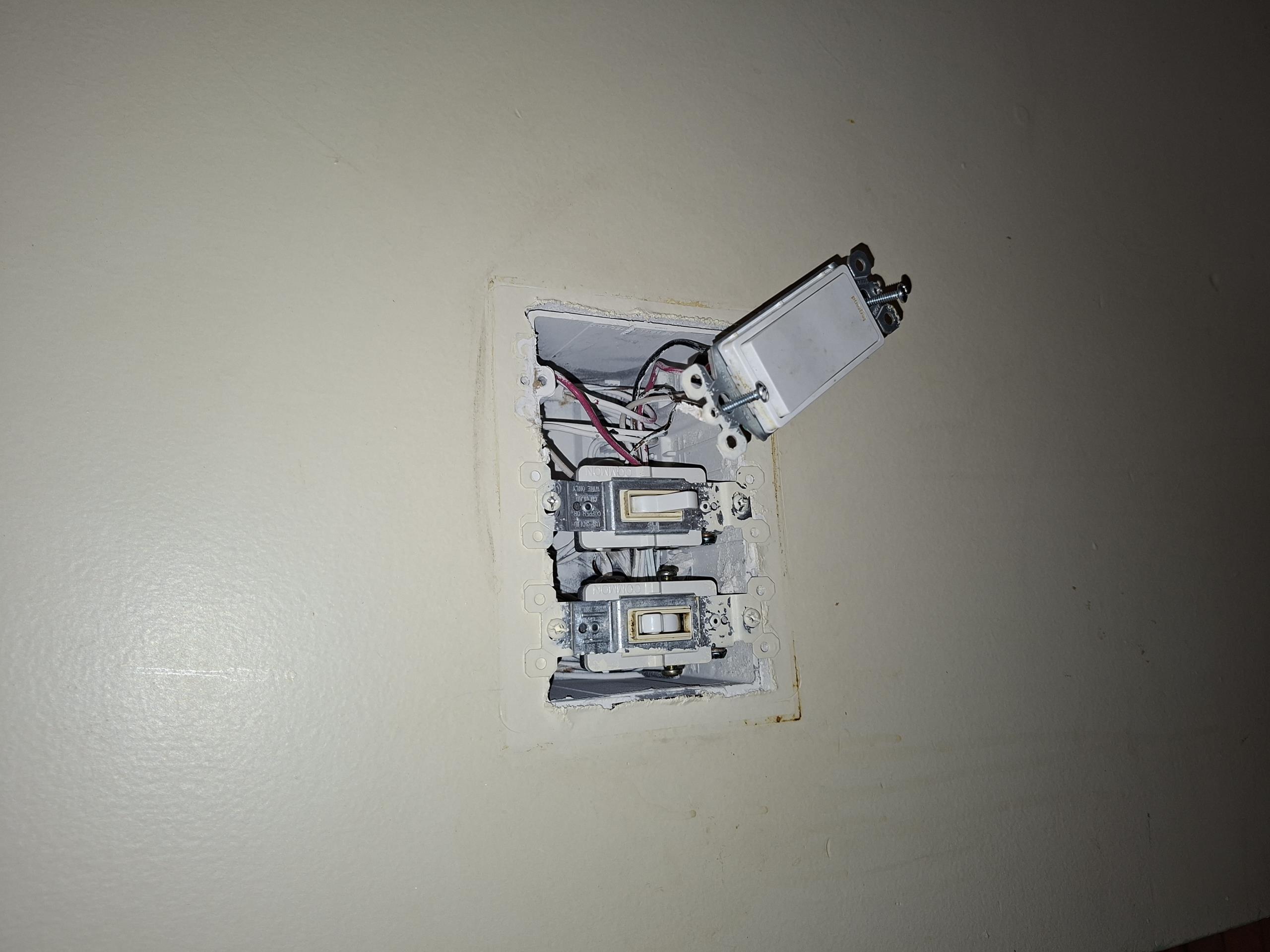 Replace dimmer for three way light switch by front foyer, replace all switches in 3 gang box between, kitchen and foyer, replace three way switch controlling kitchen lights that is starting to fail.

Called out today to investigate a light switch that was not working. When I arrived, customer showed me to a dimmer switch wired as a three-way in the front foyer. This switch had not been wired correctly, and needed to be replaced. I also gave solutions to replace the switches also controlling the light on this circuit, as well as other switches adjacent to it. Customer agreed to work. 