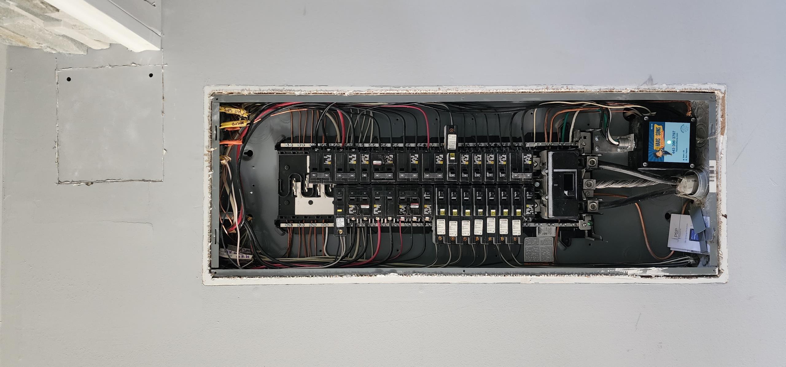 - Installation of a new 20-Amp Circuit to add two new Receptacles in the garage, one on the rightmost wall and one on the back wall to accommodate a new treadmill 
- Installation of a 20-Amp GFCI Breaker to meet current safety minimums
- Installation of PSP Vortex whole-home surge protector (Surge protector has 120kA of protection and comes with lifetime replacement warranty/protection plan) 