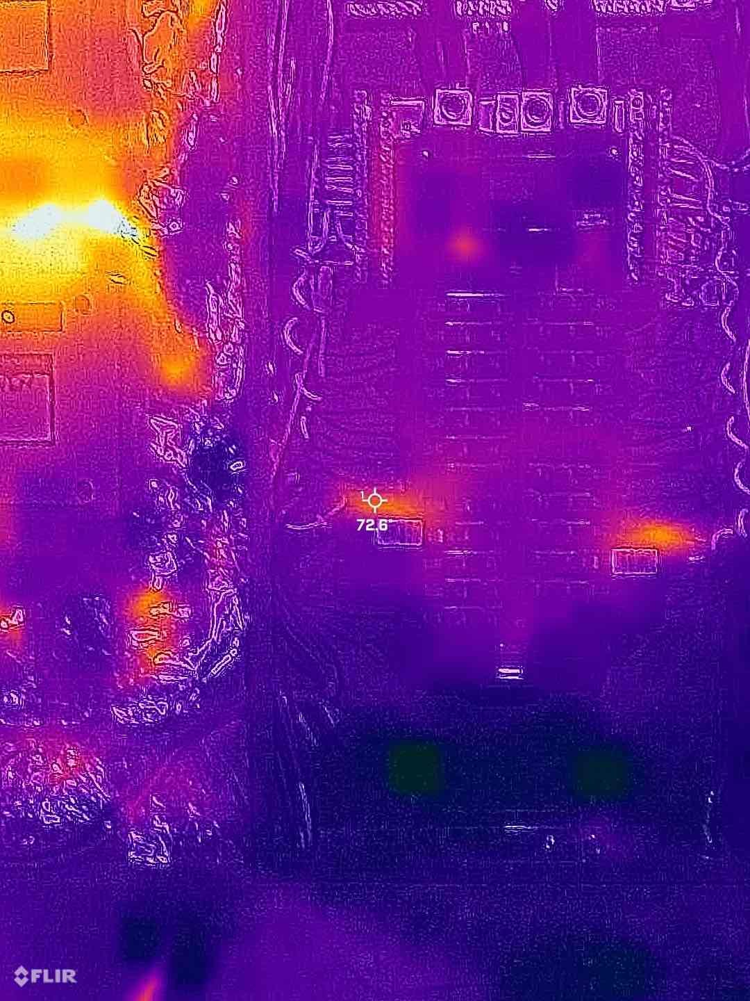 For today’s visit was a whole home maintenance inspection, and the customer also had lost power to her bathroom circuit. We started by troubleshooting the circuit and found it was because an outlet was burnt and created a loose connection, and we found a cracked faceplate on the other outlet, and recommended to change the GFCI due to it tripping multiple times, and because it was on the same circuit. We replaced all those devices today. During our home inspection we took heat scans of the panel and everything came back at safe nominal temperatures. Nothing to worry about, it is a newer home. We found expired smoke and carbon detectors, and wrote a solution to replace all of them on each floor, and the customer will think about it, and potentially order them for us to install. 