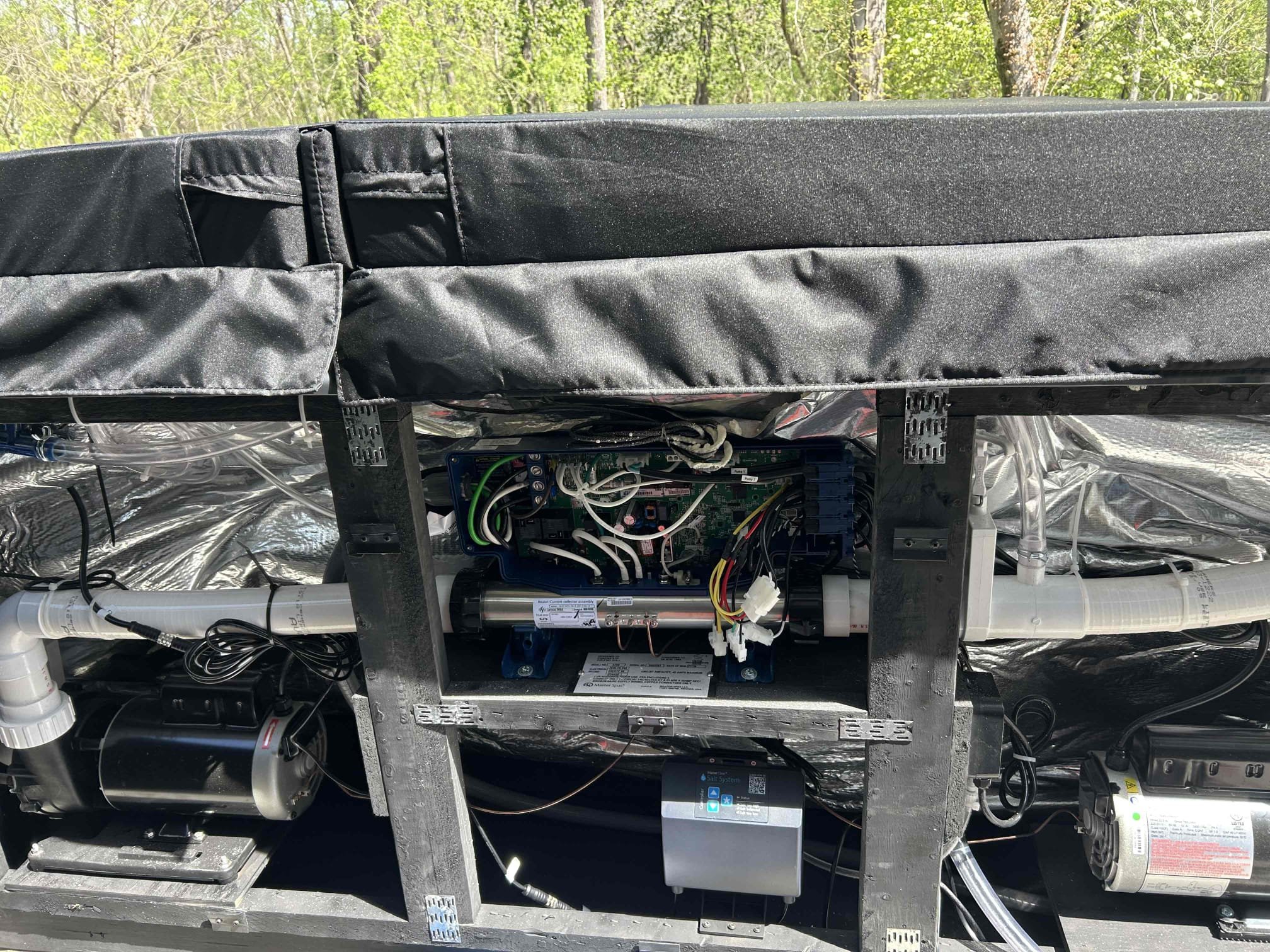 Removal existing wire inside condo at two hot tub.
Insulation of new longer wire to hot tub
Install installation of new flexible, conduit into tub, and over to control panel.
