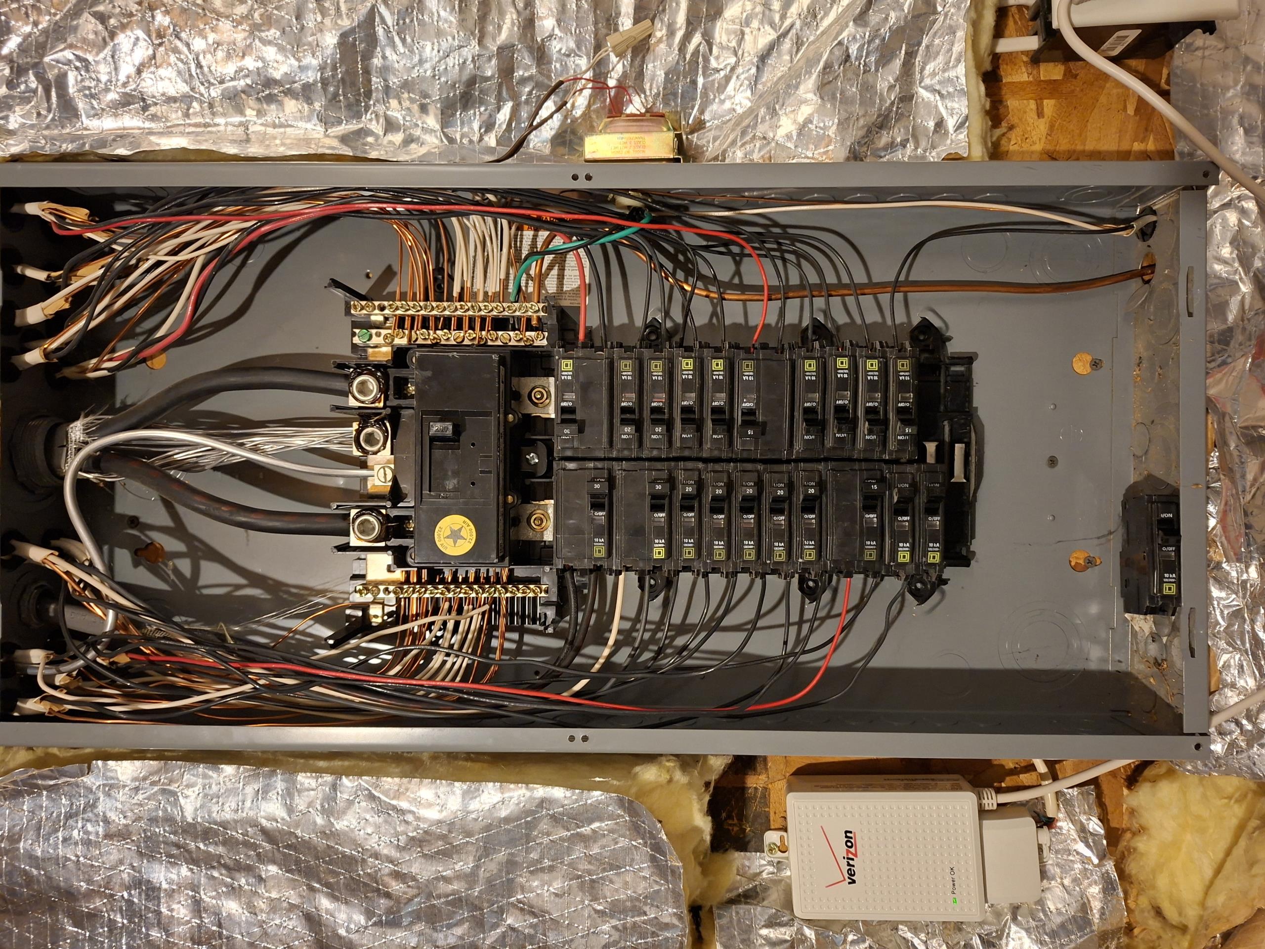 Replace 4 lights switches controlling outside lights. Correct multiwire branch circuits in panel with the proper two pole breakers.

Called out today to investigate 2 lights outside the garage that were not working. Customer’s father had previously installed them, and ran into issues with the breaker tripping when wiring them. The wire feeding the garage lights was in the left front door light, uncapped. I connected these wires together, and this caused the breaker to trip. I reversed these wires, and all lights worked. Switches controlling the lights were backstabbed, so I gave solutions to replace these and wire them correctly, and also correct multiwire branch circuits in the main panel, and add surge protection. Customer was just interested in addressing the switches and breakers at this time. 
