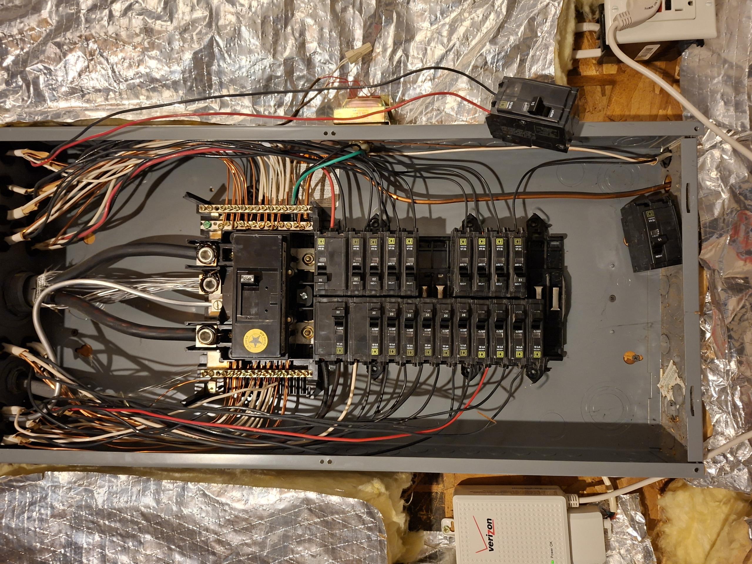 Replace 4 lights switches controlling outside lights. Correct multiwire branch circuits in panel with the proper two pole breakers.

Called out today to investigate 2 lights outside the garage that were not working. Customer’s father had previously installed them, and ran into issues with the breaker tripping when wiring them. The wire feeding the garage lights was in the left front door light, uncapped. I connected these wires together, and this caused the breaker to trip. I reversed these wires, and all lights worked. Switches controlling the lights were backstabbed, so I gave solutions to replace these and wire them correctly, and also correct multiwire branch circuits in the main panel, and add surge protection. Customer was just interested in addressing the switches and breakers at this time. 