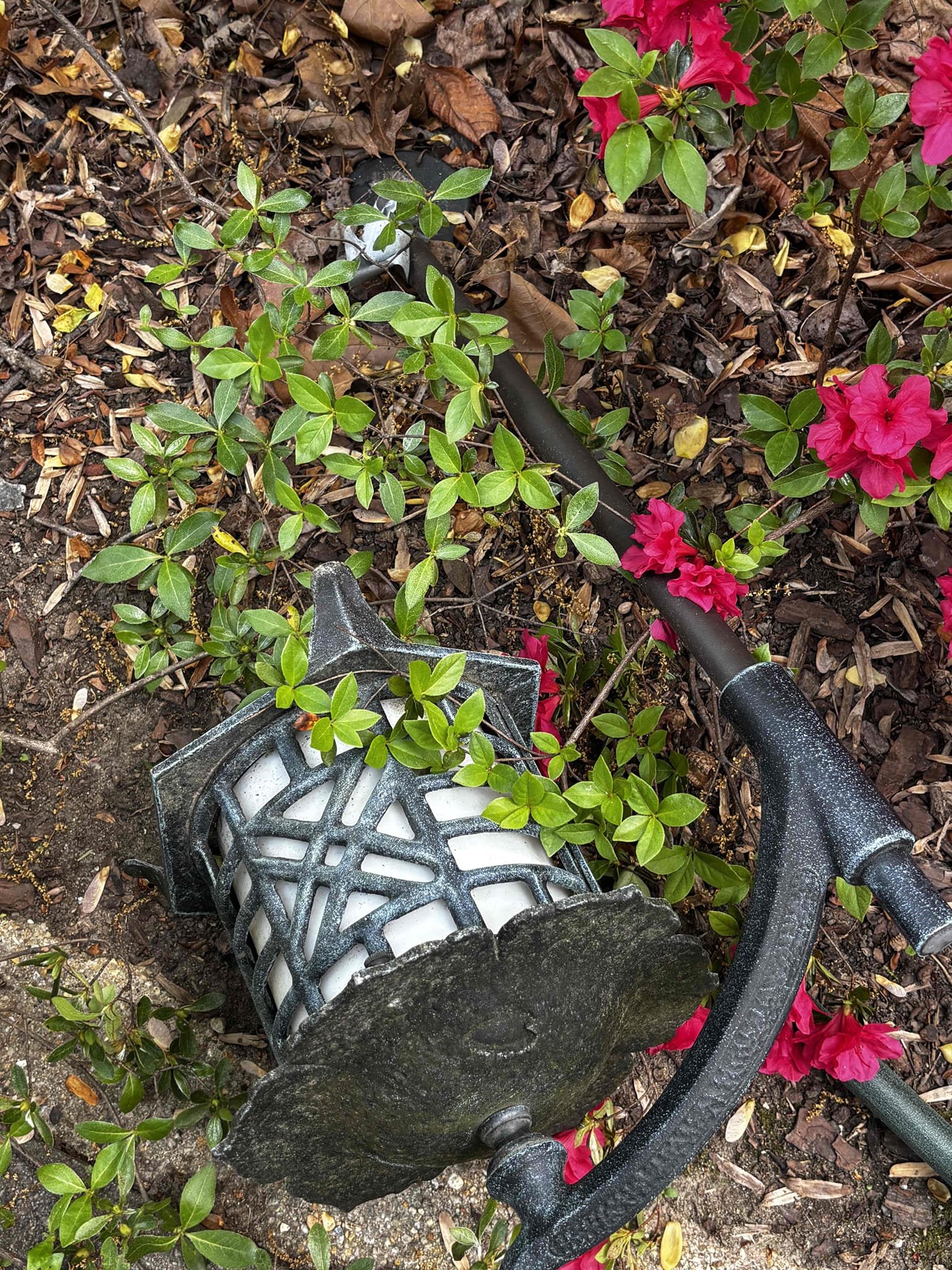 Replace broken exterior light with new customer supplied post