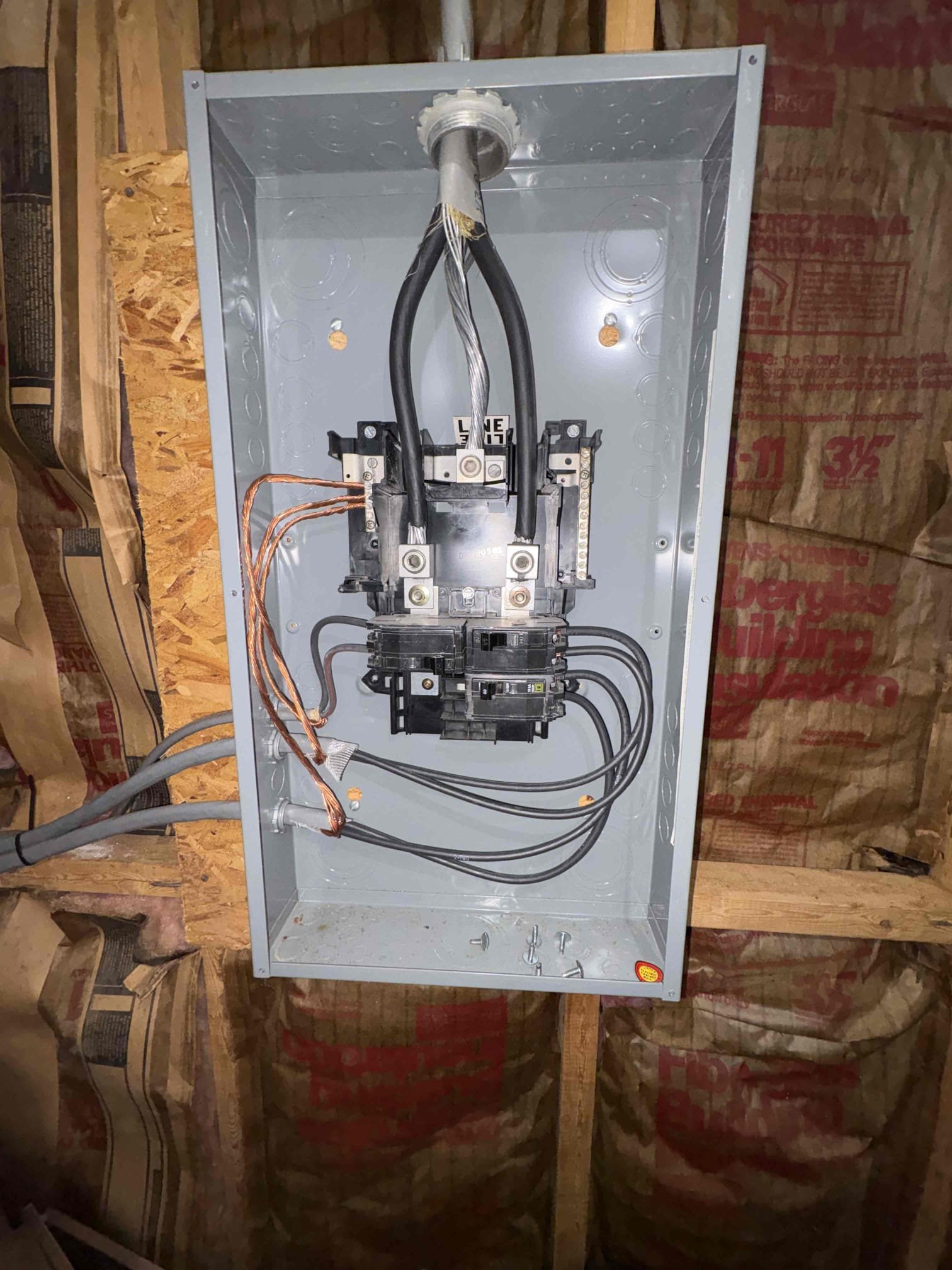 Today’s visit was for inspections corrections. We fixed 2 - 3 way switch systems, because whoever installed them messed up the travelers. The upstairs bathroom, washer, kitchen, and garage are all missing GFCI protection, so we wrote a solution to install GFCIs. The panel also needs to be replaced due to overheating, shared neutral circuits, corrosion and melting wires. We wrote another solution to replace it and then upgrade to minimum safety code standards. One of those being installing a whole home surge protector, which the customer was interested in for sensitive devices, and it would also protect all small circuit boards and appliances. we would curt back all burnt wires and extend them, replace all breakers with new panel body, replace the service cable, install a emergency disconnect, upgrade grounding and bonding, and install surge protection. 