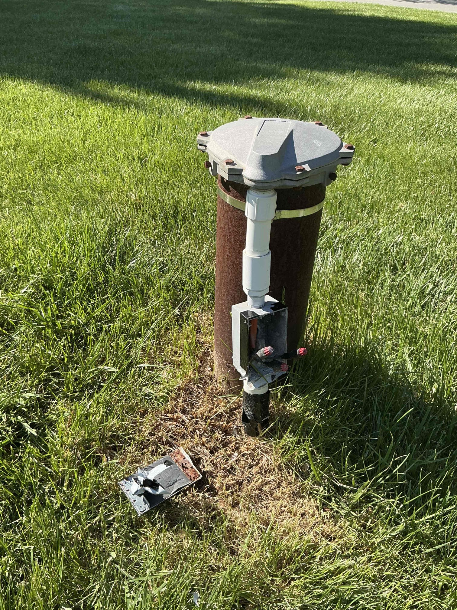 For this job, I came out to assess damage to PVC sleeving UF feeding the well pump. I replaced the sleeve and junction box. Additionally, I observed electrical safety hazards in the basement with no hot/cold bond present as well as (4) single pole breaker feeding two multi wire branch circuits which should be on (2) 2pole breakers. Customer declined safety repair suggestions today. Customer enrolled in our VIP Care Plan. 