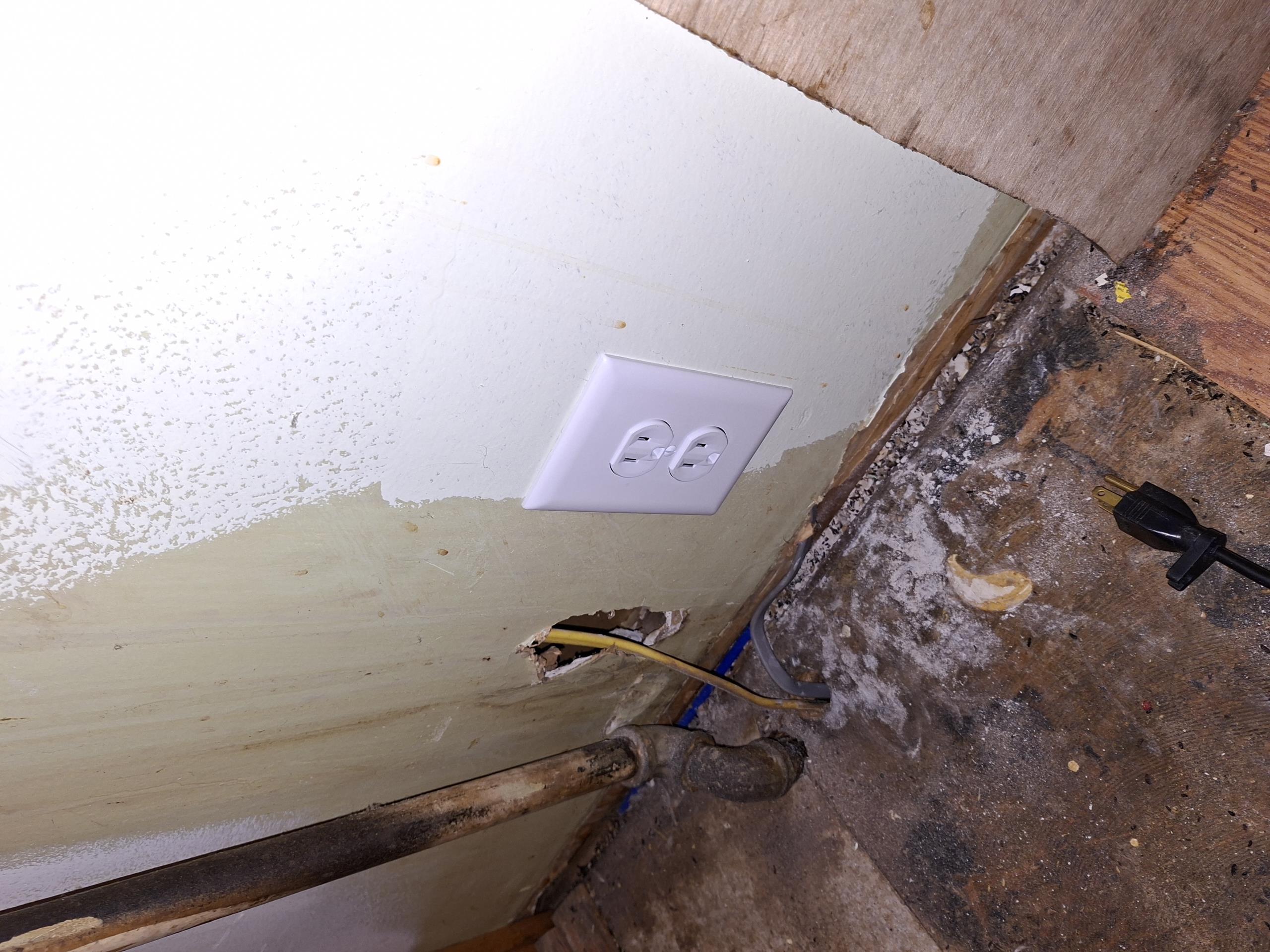Take power from a junction box located in basement ceiling and run power to a plug behind the stove.

Called out today to install a new receptacle for a gas stove. I saw a junction box in the basement where I would be able to derive power for the new plug. While doing my safety assessment, I came across many serious safety concerns. The panel is a 20 space GE Slimline panel installed in 1994. This panel is of low quality and has brand history of the breakers not tripping properly. In the main electrical panel, I discovered that there was significant corrosion caused by a torn service cable allowing water to enter the panel. I discovered signs of overheating on the hot (black) and neutral (white) wires, seen as crinkling of the wire jackets. I also discovered multiple circuits double tapped on breakers. The dryer is currently double tapped with the subpanel. This can cause overheating. The subpanel grounds and neutrals are not separated, which can cause fault current to not go on the co