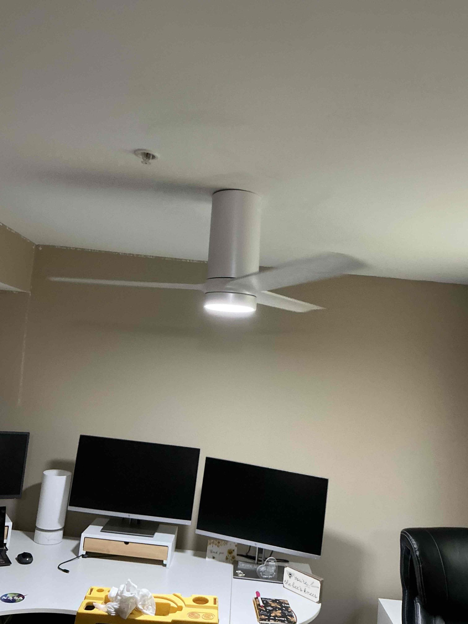 Replace (1) customer supplied ceiling fan standard height
Replace customer supplied flood light 
Replace doorbell with customer supplied video doorbell
Replace transformer for doorbell to provided sufficient power