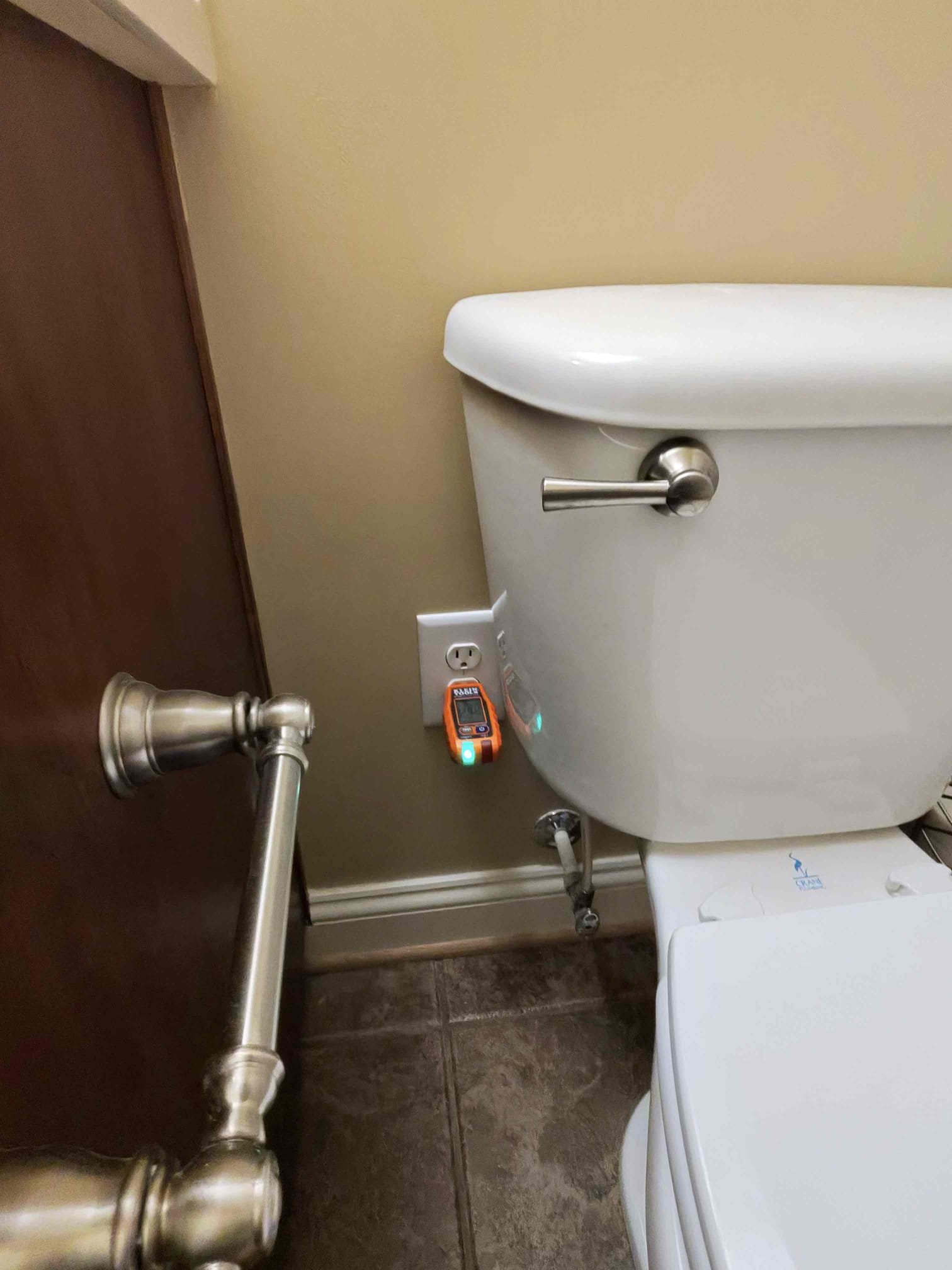 Install receptacle for bidet located in hallway bathroom