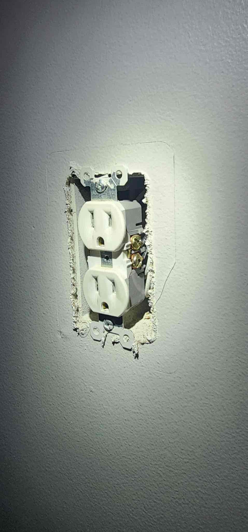 - Replace 5 standard and 1 GFCI receptacle that customer has a hard time plugging cords into. The receptacles that are currently in place are “builder quality” devices that tend to not work as efficiently. Additionally during replacement of devices we will insure that they are secured properly so that they are no longer loose when pulling appliance cords in and out of the receptacles.
- Replacement of two receptacles in the basement that are missing the GFCI protection. To meet the minimum safety standards and due to the presence of water it is required that all receptacles must be GFCI protected. Due to the fact one of the receptacles is powering the sump pump we will install GFCI outlets with an alarm to it so that customer is notified when outlet is tripped.
- troubleshooting of improper wiring of the dining room light fixture that is also connected to the ceiling fan located in the living room. While performing our preventative maintenance we discovered a single wire connecting the