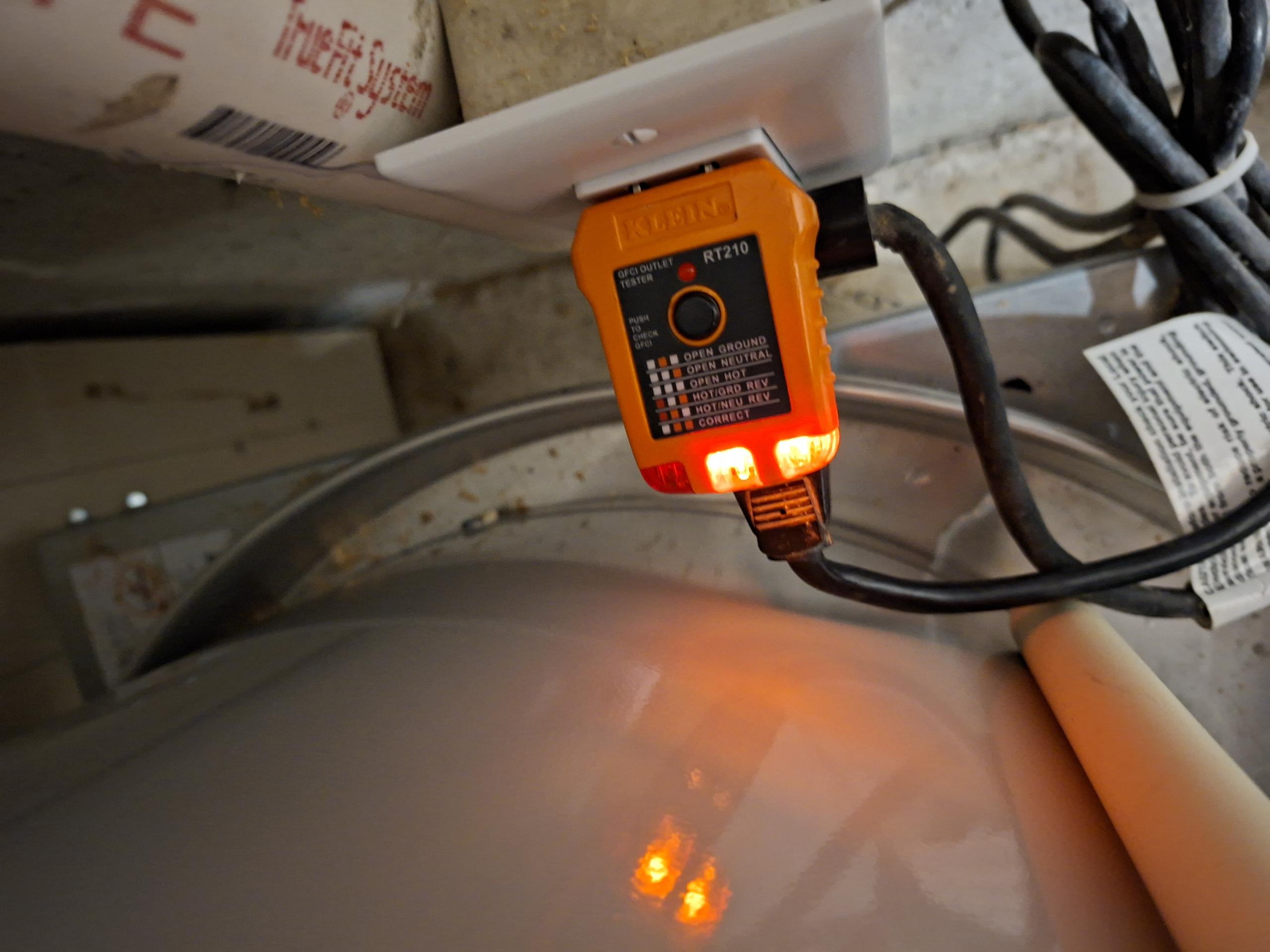 -Replace GFCI in upstairs bathroom that is aging and tripping slowly when tested
-Install Alarm GFCI for sump pump in basement
-Install GFCI for washing machine in basement
-Correct oversized breaker for microwave receptacle in basement, going from 20 amps to 15 amps
-Add bonding wire for hot/cold water pipes in basement.
-Install 3 customer supplied smoke/carbon monoxide detectors throughout home. 

Called out today to investigate plugs on bathroom circuits that an inspector said was wired incorrectly, as well as provide a solution to install new hardwired 10 year sealed smoke detectors. Looking at the plugs, using both my plugs checkers, I got the correct wiring and voltage. I tested every outlet on the circuit, and saw no issues. I did notice that the GFCI protecting the circuit was older, and was starting to trip slow. I recommended replacing this device. Continuing with my safety inspection in the basement, I noted a lack of GFCI protection for the sump pump and washing machine, a