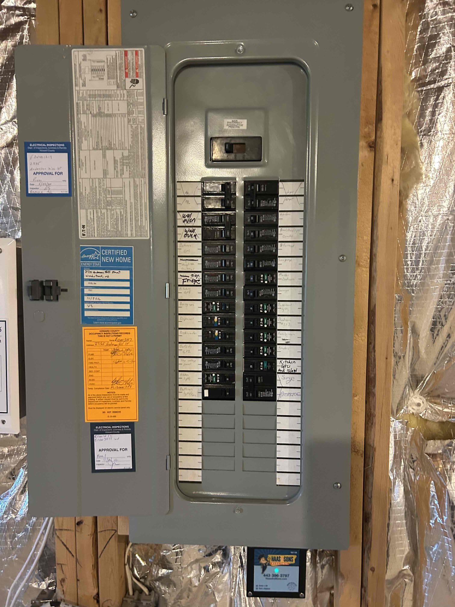 Replace improper breaker for kitchen 
Install whole home surge protector in main panel
