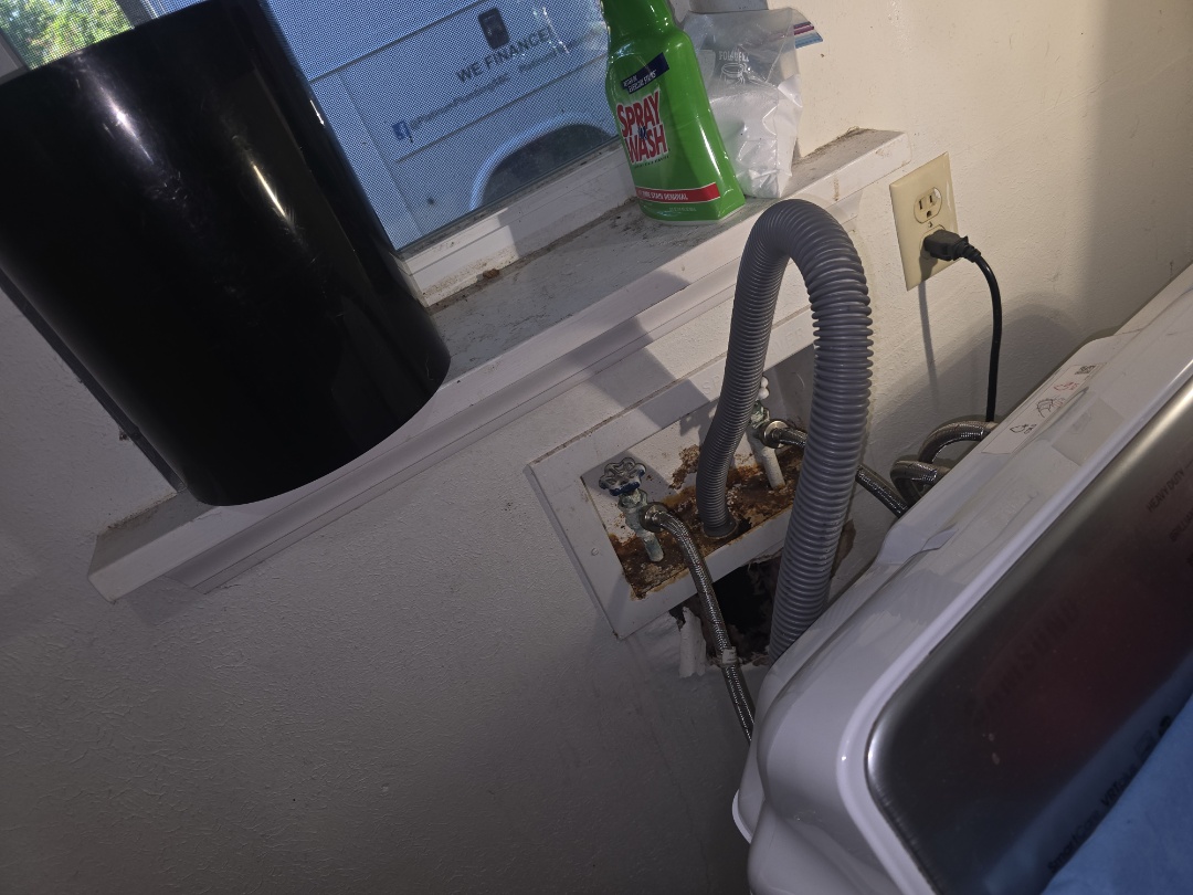 plumber needed 
washer box out of control not no more 