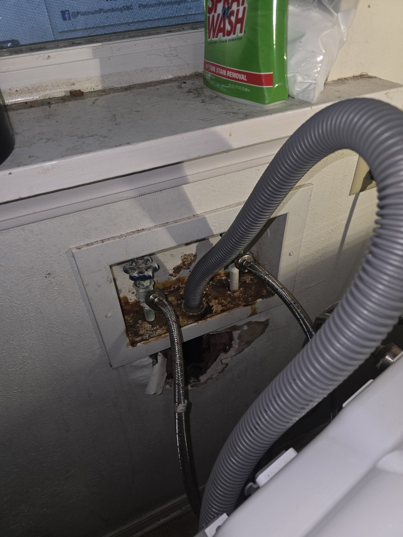 plumber needed 
washer box out of control not no more 