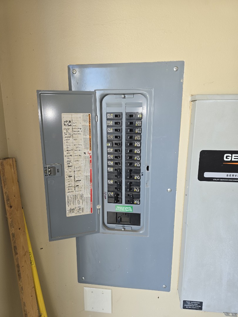 eletricion needed 

Like the breaker panels electrical outlets lights solar lights dust Tilda lights spotlights floodlights ring cameras speakers dope bells
 Generators, the generator maintenance electrical servicing, repair blinken lights. We can help give us a call
