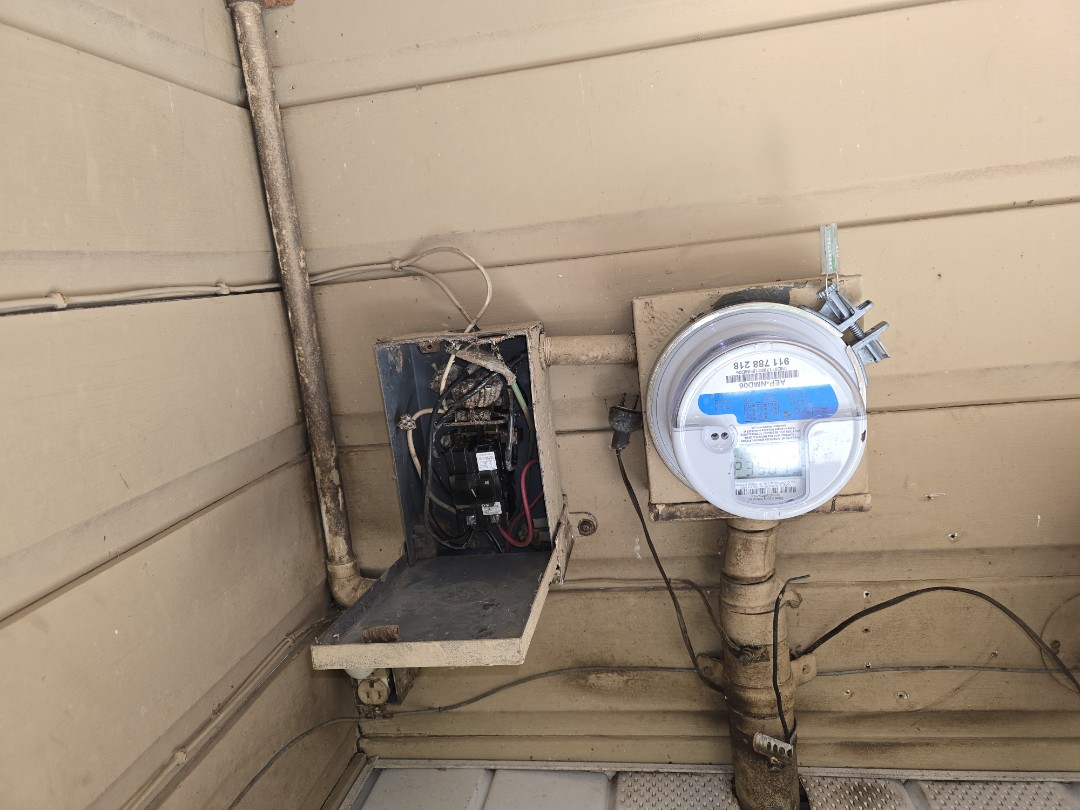 eletricion needed 
breakers fuse fuse box light switch lights cylind, fans meters, utility service power Poles generators, Generac grounding arc fault GF. I ground fault, anything electrical we do at all. Give us a call