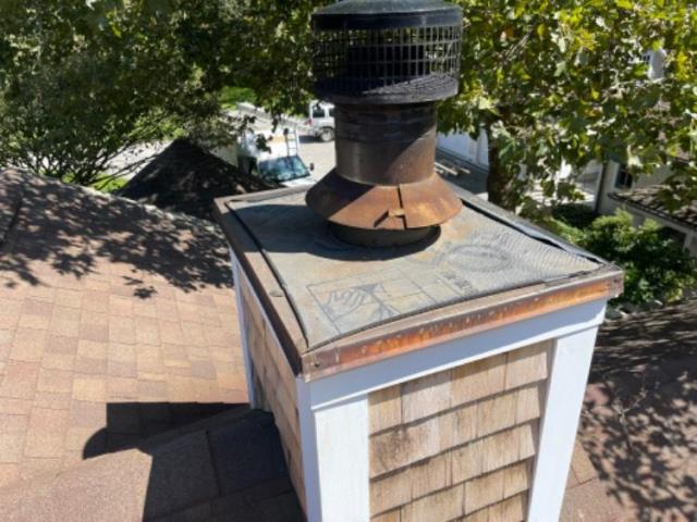 Leaking Prefabricated Chimney - Replaced Rusty Chase Pan with New Stainless steel one  Leaking Prefabricated Chimney - Replaced Rusty Chase Pan with New Stainless steel one