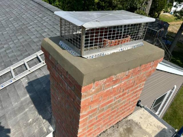 Chimney had ongoing leak for over five years - we rebuilt entire chimney from ground up including fireplace.  