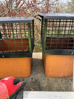uncapped greenwich ct chimney , unprotected from rain and snow.  Installed two new stainless steel rain caps 