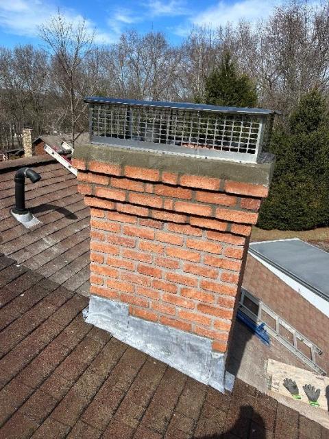Chimney rebuild in East Windsor Ct Including chimney flashing 