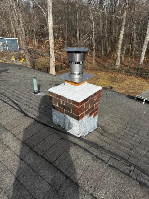 Installation of chimney liner in waterford ct. Performed a Crown Coat application of a permanently flexible membrane which will protect the crown from water intrusion.