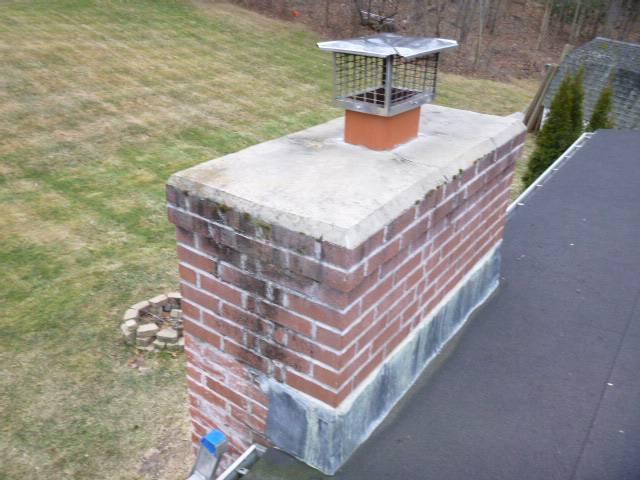 Found a cracked crown in Windsor CT. Damage wasn’t at the stage of requiring removal and replacement.  Applied crown coat crown seal to prevent further damage and increase the longevity of the chimney.