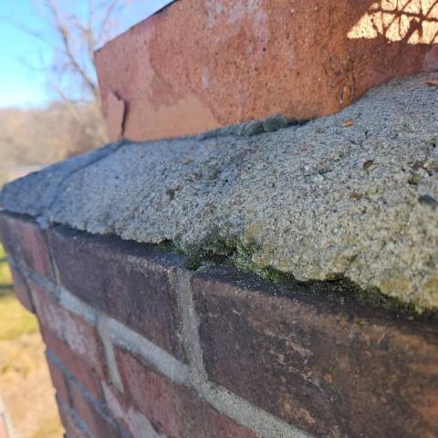 In Colchester, CT, we found the chimney crown to be cracked and lifted, allowing water entry into the rest of the chimney structure. Safeside Chimney installed a new crown for this client.