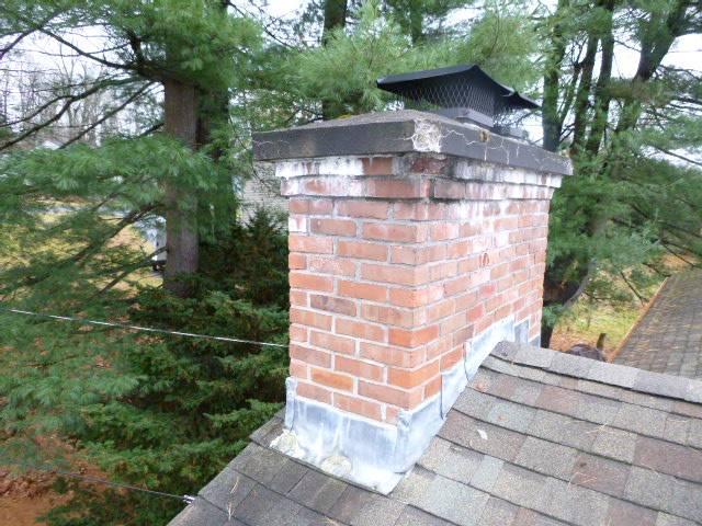 Safeside Chimney performed a roof up rebuild, with new brick , mortar and we reflashed the chimney.  We reinstalled the existing caps.