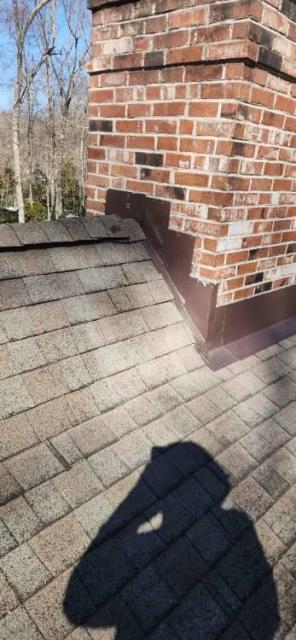 This chimney in Old Lyme CT was leaking into the attic around the chimney. The flashing was found to be in need of repair. Installed all new lead flashing to prevent leaks and extend the longevity of the chimney and house. This chimney in Old Lyme CT was leaking into the attic around the chimney. The flashing was found to be in need of repair. Installed all new lead flashing to prevent leaks and extend the longevity of the chimney and house.