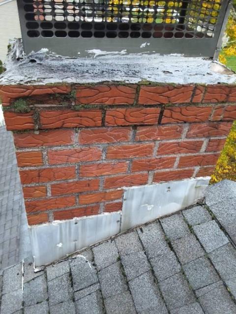 In Windsor, CT, existing crown had a spot repair in its past, that was no longer viable to protect the chimney from water entry. We installed a new crown to prevent water entry and to increase the longevity of the chimney. Reinstalled the homeowner's cap.