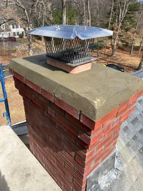 Chimney rebuild in Glastonbury CT.
