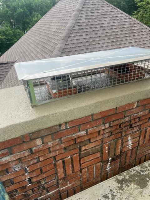 Yes. That is a hawk! South Windsor ct chimney cap and masonry repair performed.