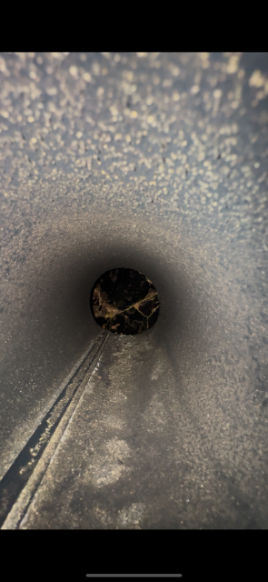 In Guilford, CT, we found condensation damage to the interior of the flue. Need to install a properly sized, stainless steel 2-ply liner.