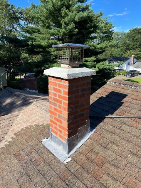 In Southington CT we encountered Sustained damages to the chimney from the outside. Safeside Chimney did a roof up removal and replacement.