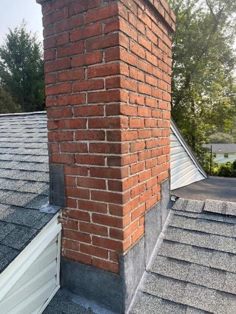 Doing a roof up rebuild in Bloomfield CT today, including new flashing, crown, and cap.