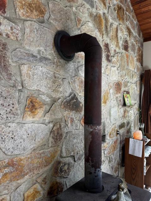 Woodstove liner installation in Hebron Ct and replaced the connector pipe.