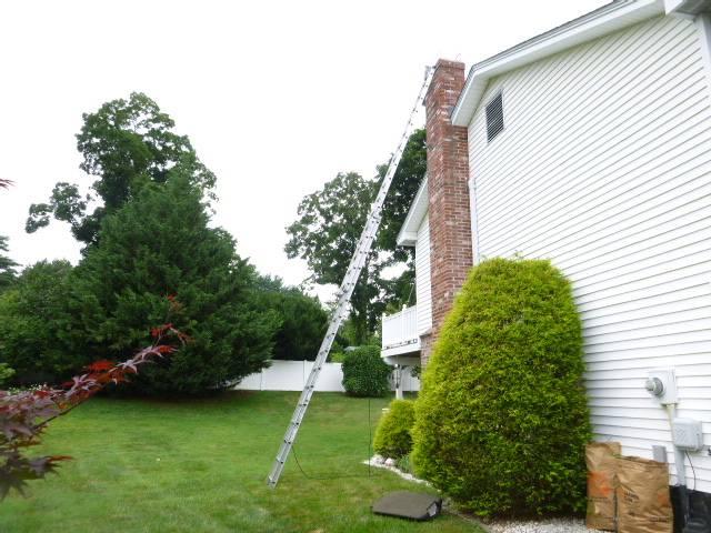 In Windsor, CT, we installed a properly sized stainless steel liner to safely vent exhaust and contain acidic moisture from the high-efficiency boiler. This corrected the venting issue and brought the system back within code to help protect the chimney structure.