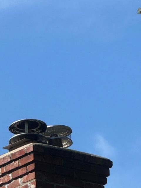 Just installed stainless steel liners in Bozrah, CT, for both wood stove chimneys to ensure safe, code-compliant venting of heat and embers. Rotted mortar joints and open flue gaps were corrected to prevent fire risk and further structural damage.