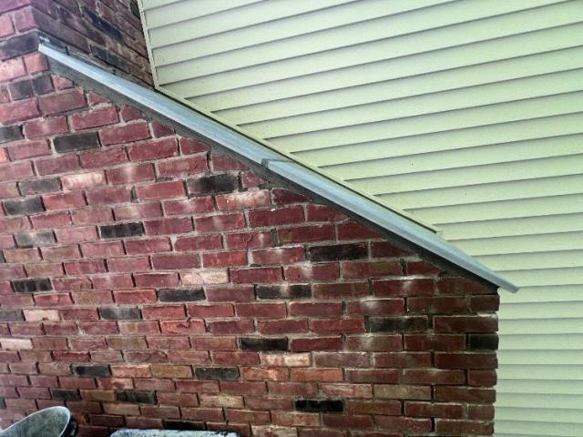 Danbury Ct Fireplace Shoulder Replacement performed with new blue stone slate as well as full exterior water repellant application.