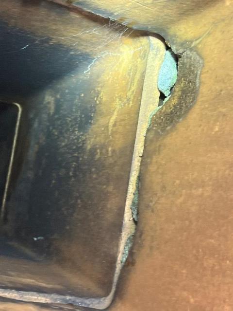 We found a cracked flue tile Enfield Ct liner, with deteriorated and broken mortar joints. Installed a gas tight venting system for safety.