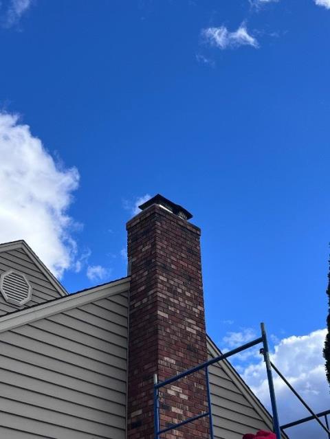 In Newtown, CT, we removed the damaged chimney crown that had deteriorated beyond repair. We installed a new concrete crown with proper slope for water protection.