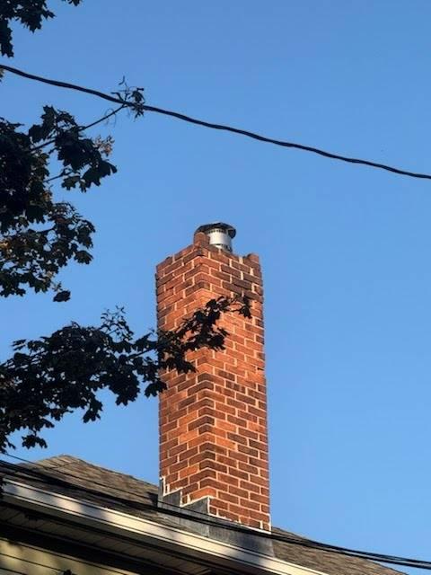 Installation of a chimney liner in New Haven Ct – we provided an estimate to rebuild the top brick masonry in future.